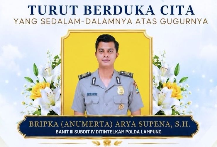 Tangis Istri Bripka Arya Supena, Anggota Polda Lampung yang Gugur Ditembak Curanmor