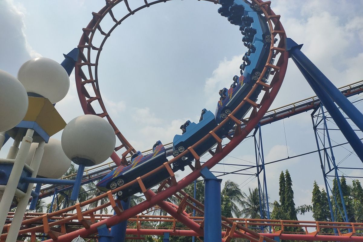 Wahana Halilintar di Dunia Fantasi, Sabtu (27/6/2020).