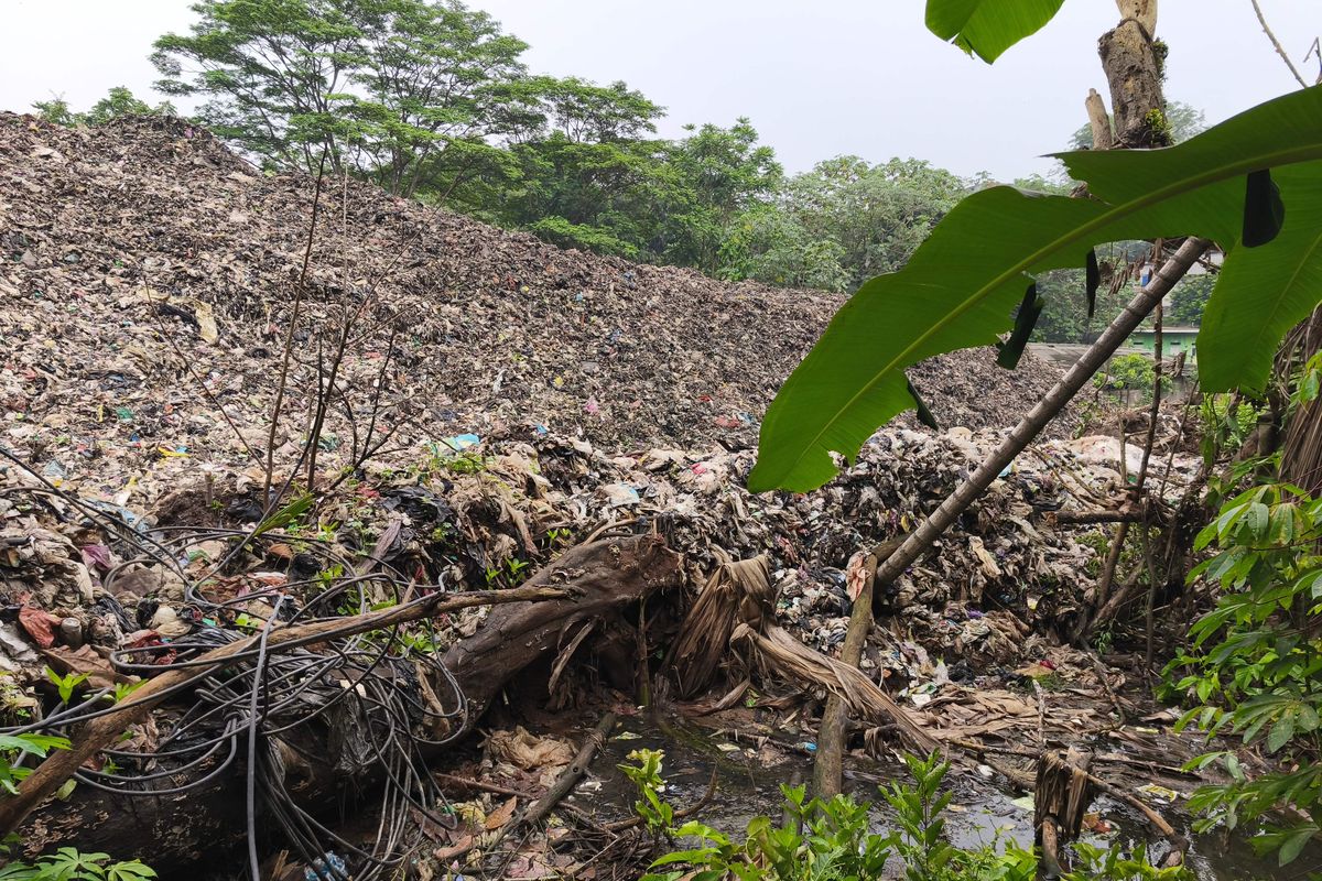 Kondisi halaman rumah warga yang sebagiannya sudah terdampak dari tumpukan sampah TPA Cipeucang.
