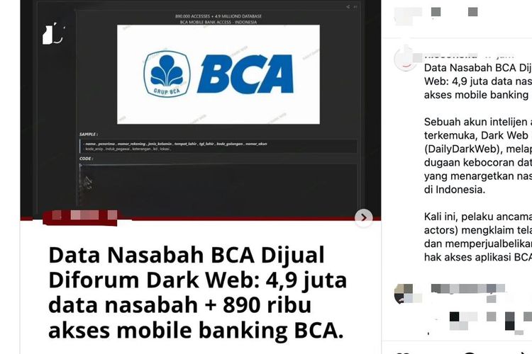 Ramai Kabar 4,9 Juta Data Nasabah BCA Bocor di Dark Web, BCA Buka Suara