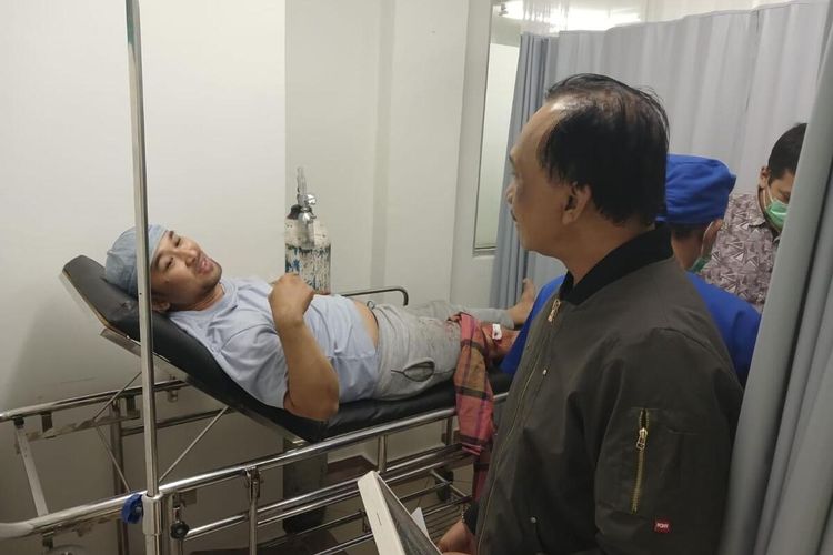 Kondisi korban begal saat berada di rumah sakit, Kabupaten Bogor, Jawa Barat, Selasa (27/2/2024).