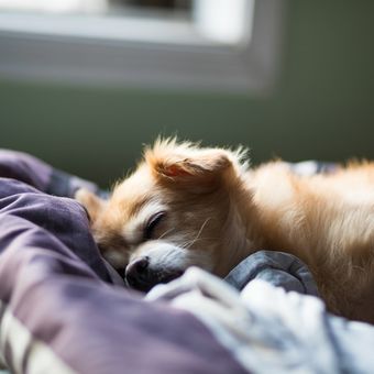 Ilustrasi anjing tidur