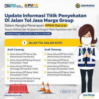 Titik penyekatan jalan tol Jasa Marga Group