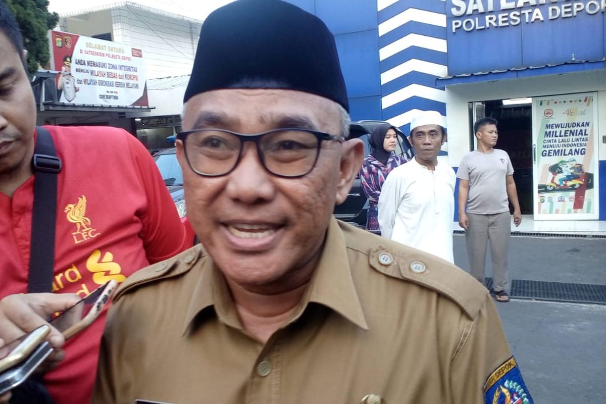 Wali Kota Depok Mohammad Idris di Polresta Depok, Selasa (21/5/2019).