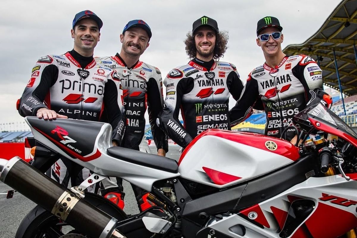 Livery spesial Yamaha 70th Aniversary di MotoGP Belanda 2025