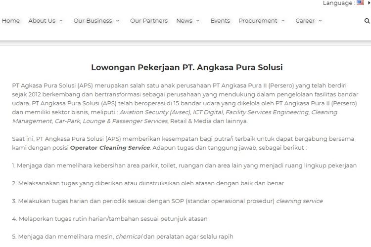 Catat Pt Angkasa Pura Solusi Buka Lowongan Untuk Sma Smk Sederajat Halaman All Kompas Com