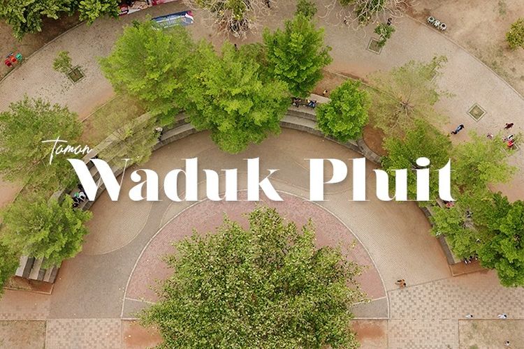 Taman Waduk Pluit Jakata Utara tampak atas