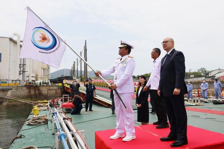 Kapal Pengawas hibah dari Pemerintah Jepang kepada Kementerian Kelautan dan Perikanan (KKP) telah tiba perairan Indonesia, Kamis (15/6/2023). Saat ini kapal bantuan jepang tersebut bersandar di Pelabuhan Batu Ampar, Batam, Kepulauan Riau (Kepri).