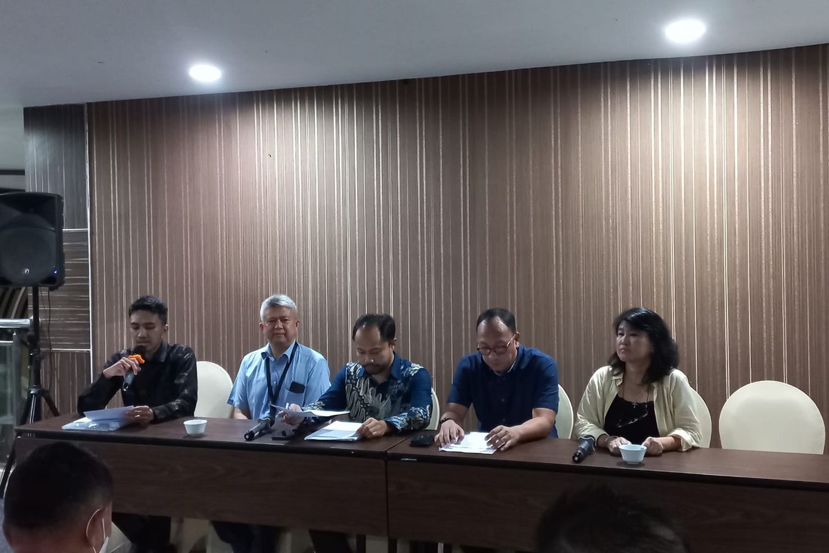 Konferensi pers aliansi korban KSP Indosurya di Yuan Garden, Jakarta, Senin (6/3/2023)