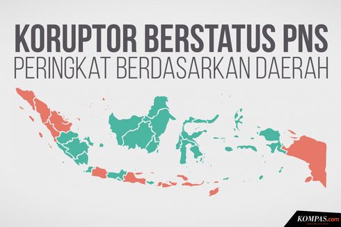 INFOGRAFIK: Koruptor Berstatus PNS, Ini Peringkat Berdasarkan Daerah