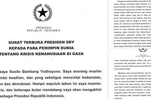 Ini Surat Terbuka SBY untuk Pemimpin di Seluruh Dunia Terkait Gaza