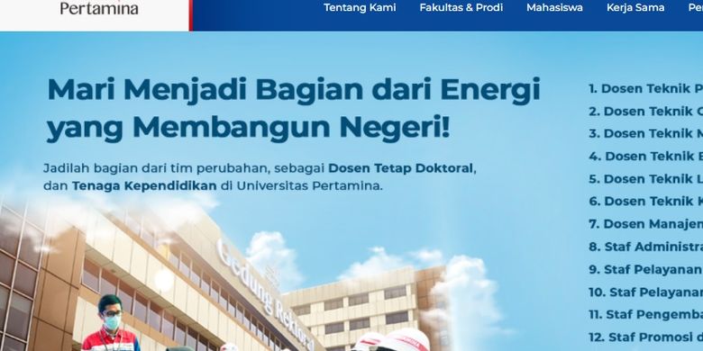 Wow! Universitas Pertamina Buka Banyak Lowongan Kerja, Ini Posisi yang Dibutuhkan