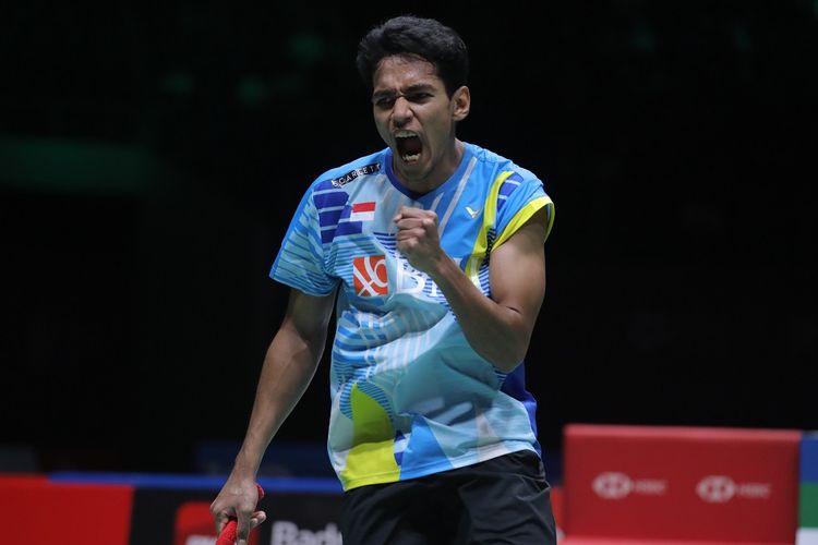 Chico Aura Dwi Wardoyo saat bertanding di semifinal Malaysia Masters 2022. Chico berhasil lolos ke final usai menang atas Lu Guang Zu (China) dalam pertandingn di Axiata Arena, Kuala Lumpur, Sabtu (9/7/2022). 