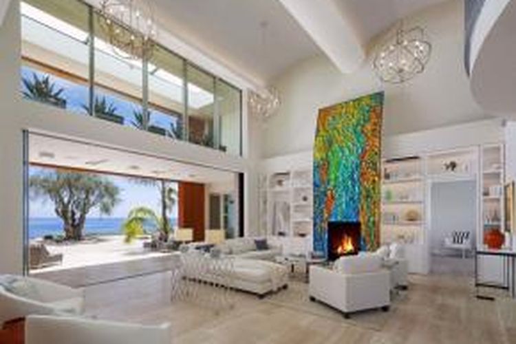 Interior rumah Michael Barnick di Santa Barbara, California.