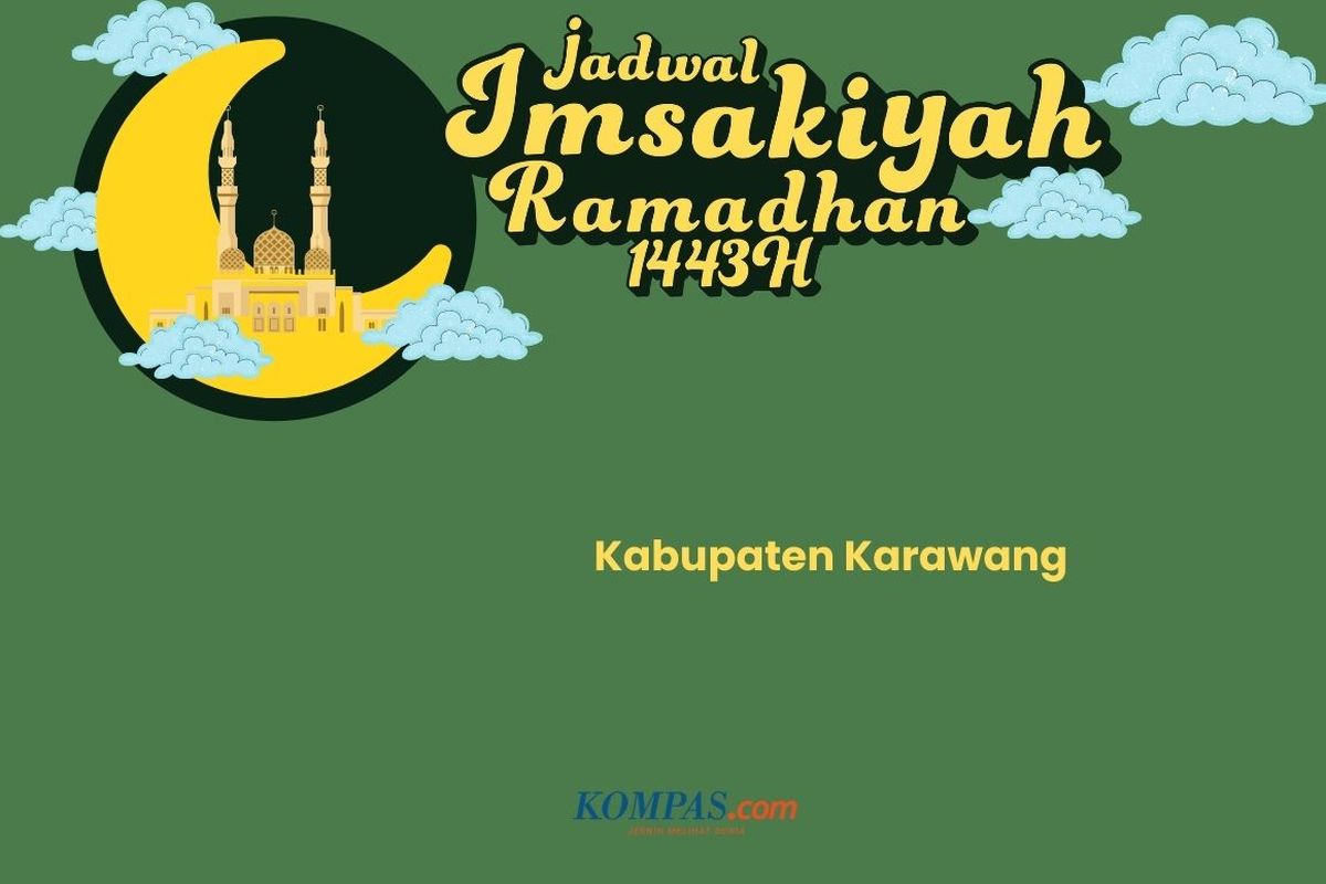 Jadwal imsak dan buka puasa Kabupaten Karawang, Minggu (3/4/2022).
