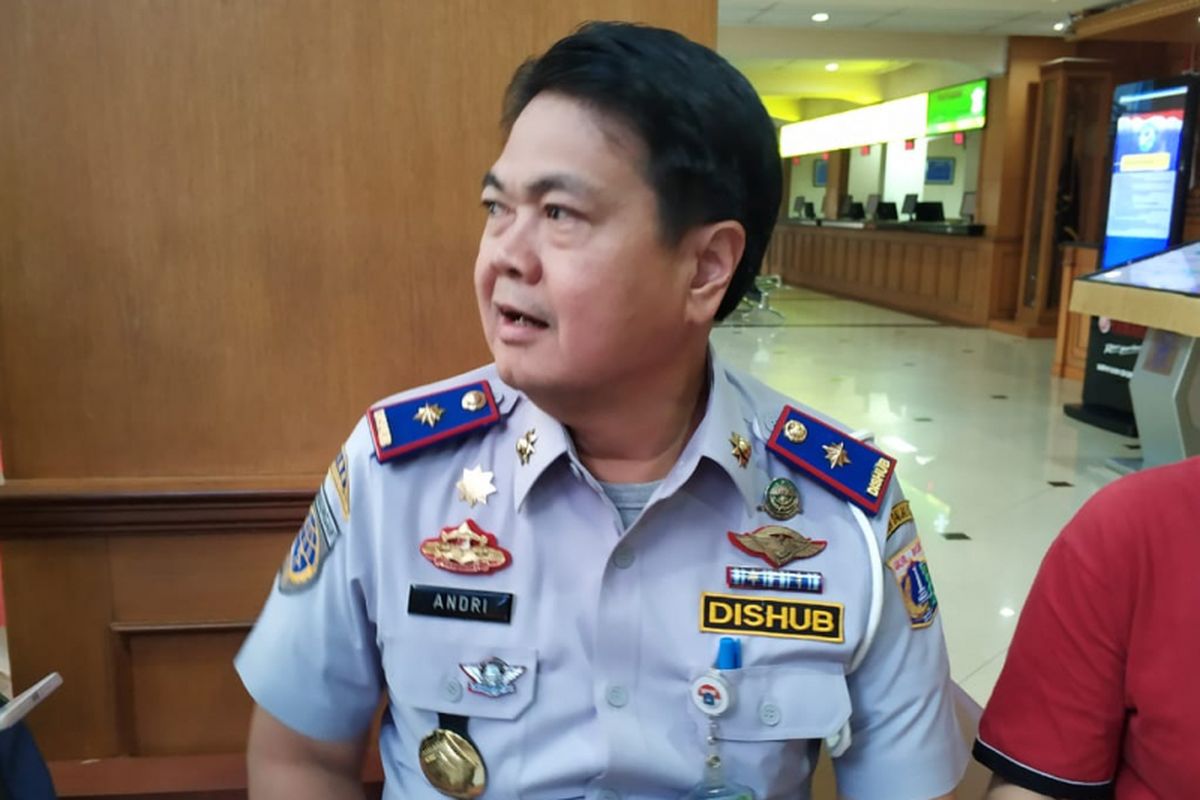 Kepala Dinas Perhubugan Andri Yansyah datangai Polda Metro Jaya, Selasa (17/7/2018)