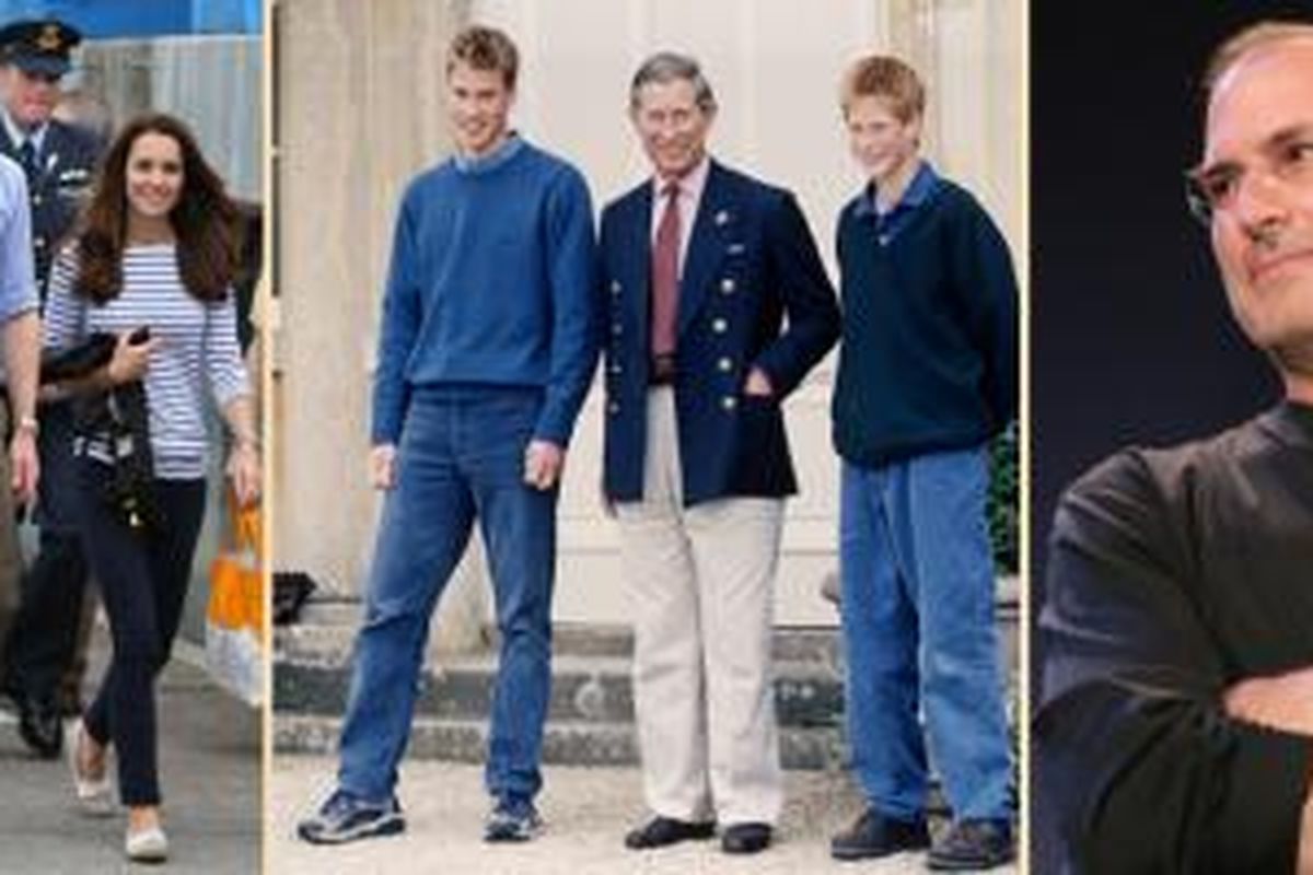 Gaya Normcore Pangeran William, Harry, dan Steve Jobs.