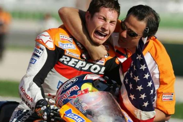 Nicky Hayden saat meraih juara dunia MotoGP tahun 2016, Sabtu (13/4/2019).