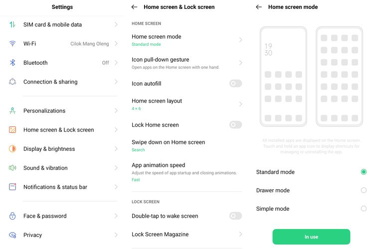 Cara mengaktifkan Simple Mode di Oppo A96.