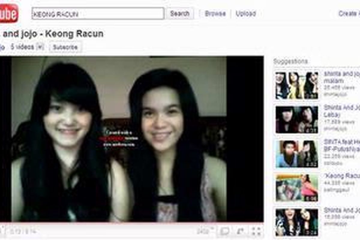 Shinta dan Jojo di video klip lagu 