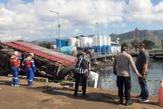 Truk Nyaris Tercebur Saat Turun dari Kapal di Pelabuhan Tanjungwangi Banyuwangi, Sopir Selamat