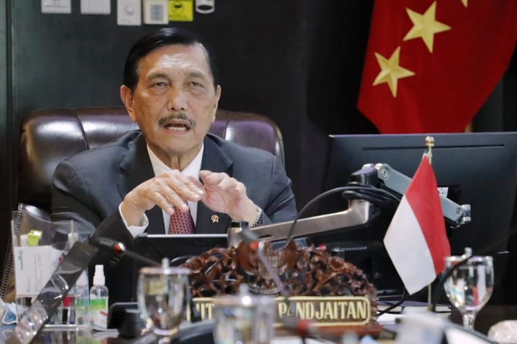 Menteri Koordinator Bidang Kemaritiman dan Investasi Luhut Binsar Pandjaitan memberikan sambutan dengan agenda Asia-Pacific Conference of German Business, secara virtual, Senin (19/10/2020).