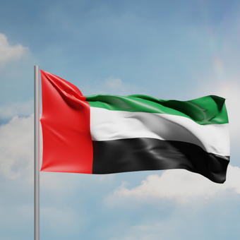 Ilustrasi bendera Uni Emirat Arab (UEA).