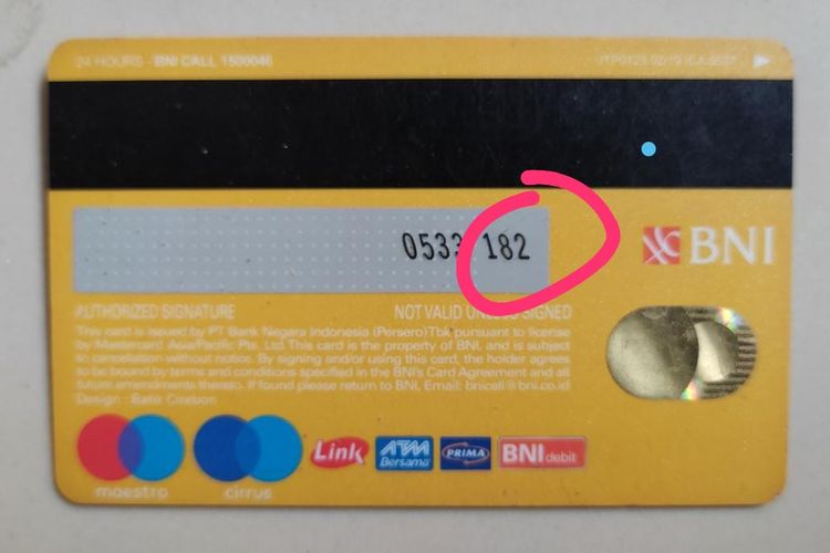 CVV adalah 3 atu 4 digit di belakang kartu ATM, apa itu CVV atau CVV kartu debit?