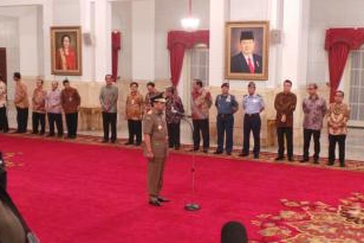 Pelantikan HM Prasetyo sebagai jaksa agung di Istana Negara, Kamis (20/11/2014).