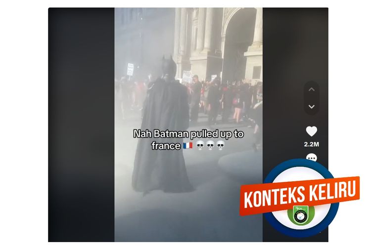 Hoaks, Batman datang ke demo Perancis