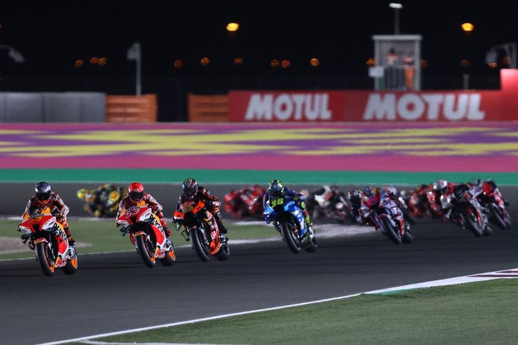 MotoGP Qatar 2022 di Sirkuit Losail. (Photo by KARIM JAAFAR / AFP)