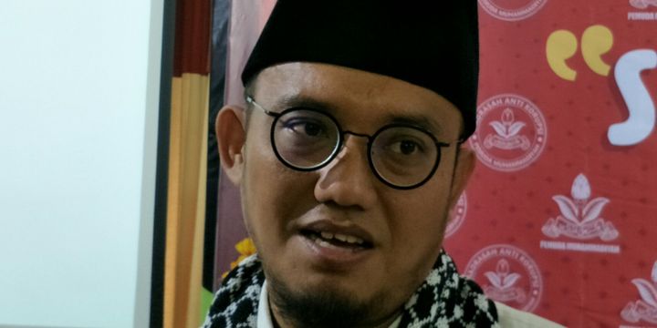 Ketua PP Pemuda Muhammadiyah Dahnil Anzar&nbsp;Simanjuntak di Gedung Pusat Dakwah Muhammadiyah, Menteng, Jakarta, Rabu (27/12/2017). 