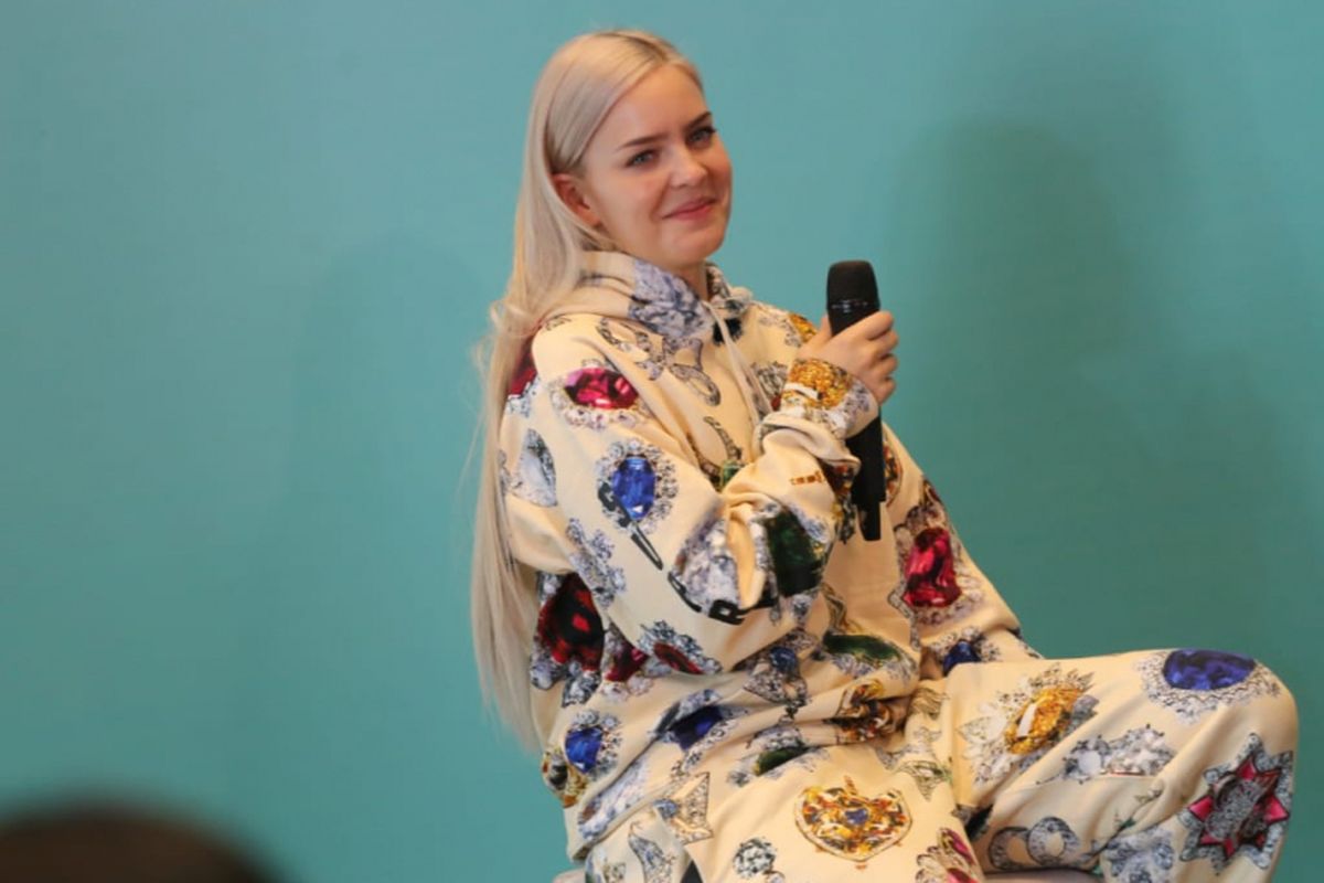 Anne Marie saat ditemui dalam acara jumpa pers Spotify On Stage di Hotel Mercure, Kemayoran, Jakarta Pusat, Jumat (12/10/2018).