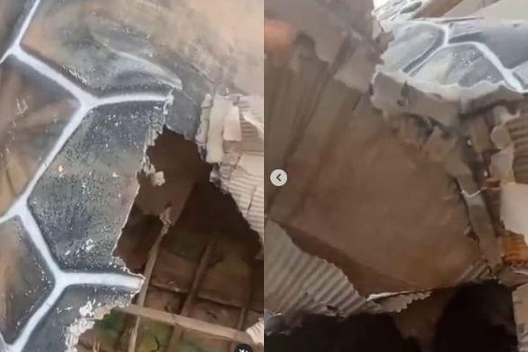 viral patung penyu di Sukabumi rusak