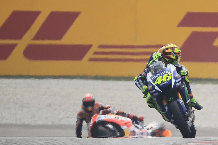 Valentino Rossi saat berlaga di MotoGP
