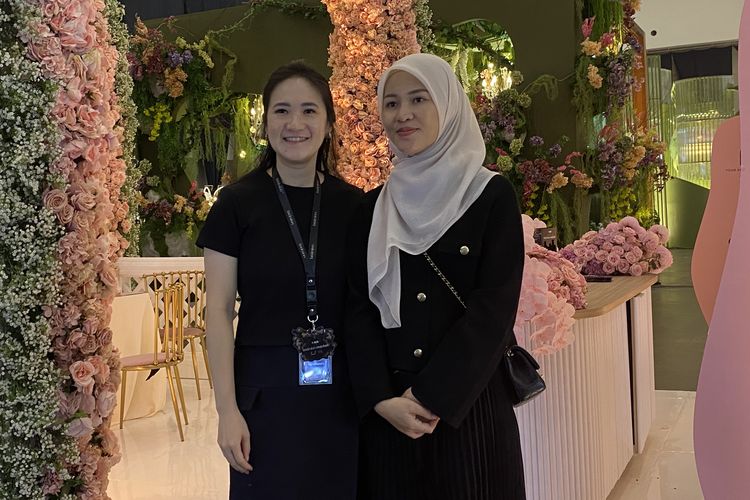 Natasza Kurniawan dan Ayu Fadillah pada acara Bridestory Market 2025 di ICE BSD, BSD, Jumat (2/5/2025).