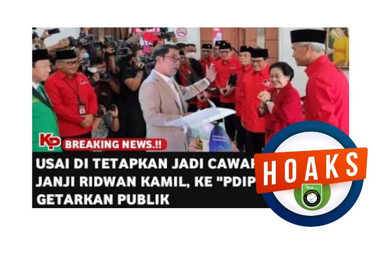 Hoaks, Ridwan Kamil ditetapkan menjadi bacawapres Ganjar Pranowo