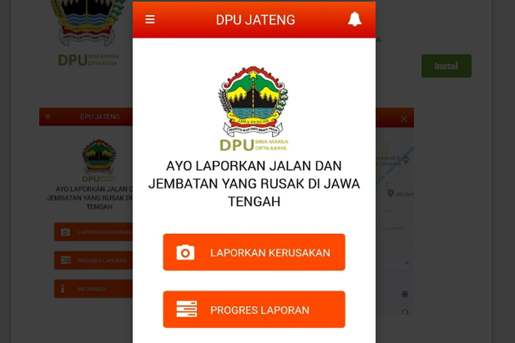 Aplikasi Jalan Cantik untuk pelaporan jalan rusak di Jawa Tengah
