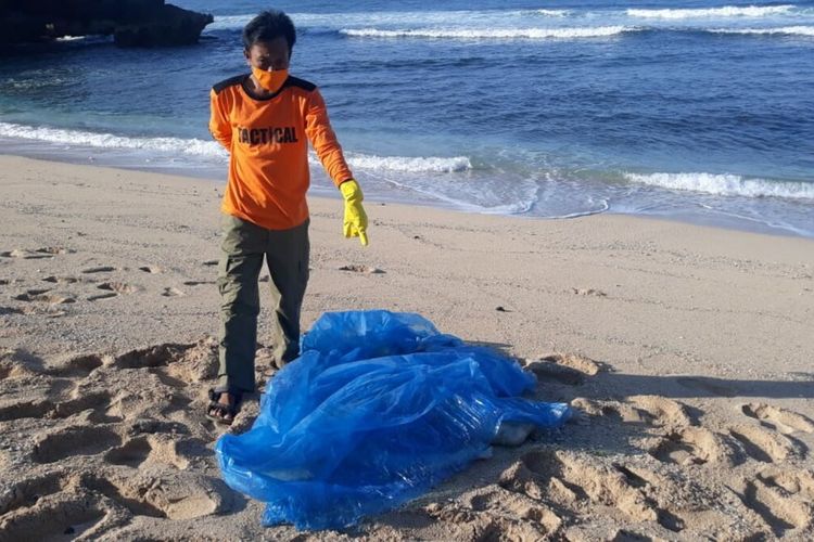 Lokasi Penemuan Mayat di Pantai Watu Kodok, Tanjungsari, Gunungkidul Jumat (12/6/2020)