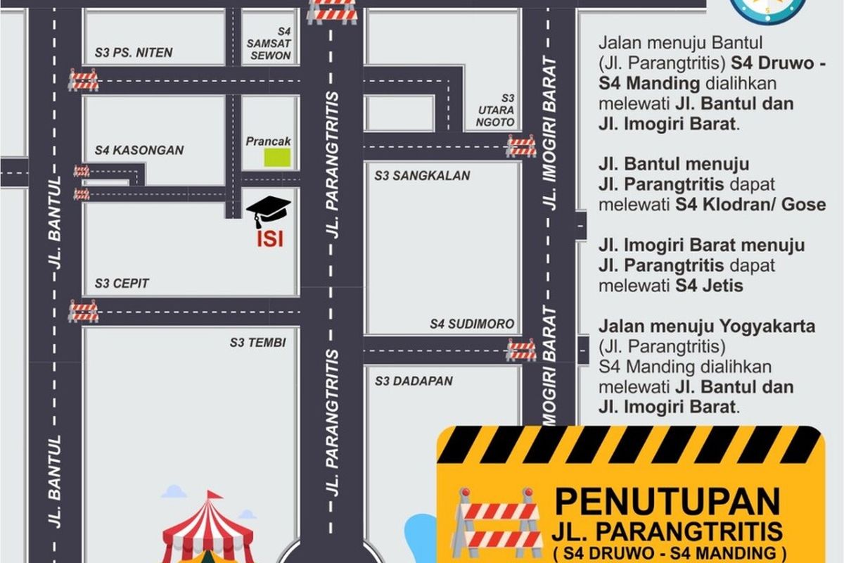 Rencana rekayasa arus Lalulintas saat gelaran Bantul Inclusive Carnival (BIC), di Jalan Parangtritis, Bantul. Rabu (9/5/2023)