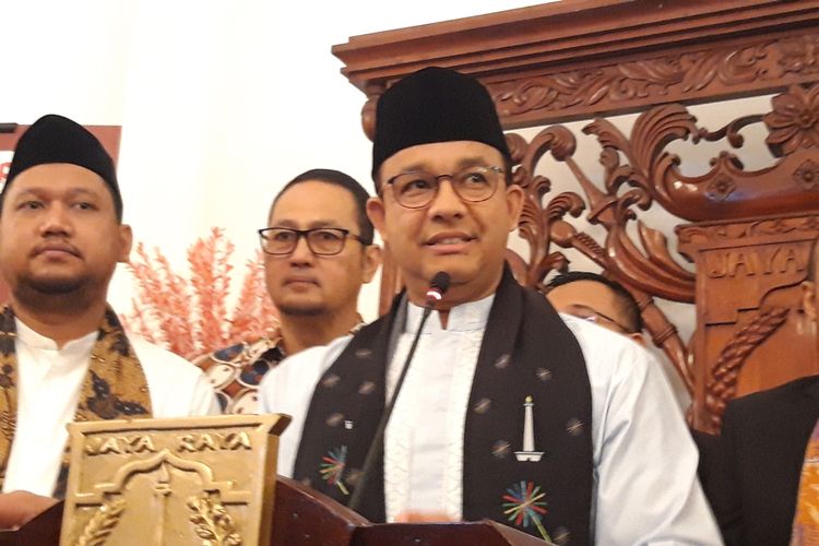 Gubernur DKI Jakarta Anies Baswedan di Balairung, Balai Kota, Jakarta Pusat, Jumat (13/9/2019)