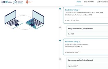 Jadwal tes online Rekrutmen Bersama BUMN 2023.
