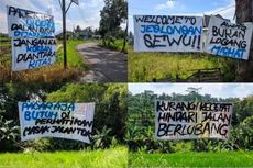 Viral, Foto Spanduk Protes Jalan Rusak di Sleman, Ada yang Bertuliskan 