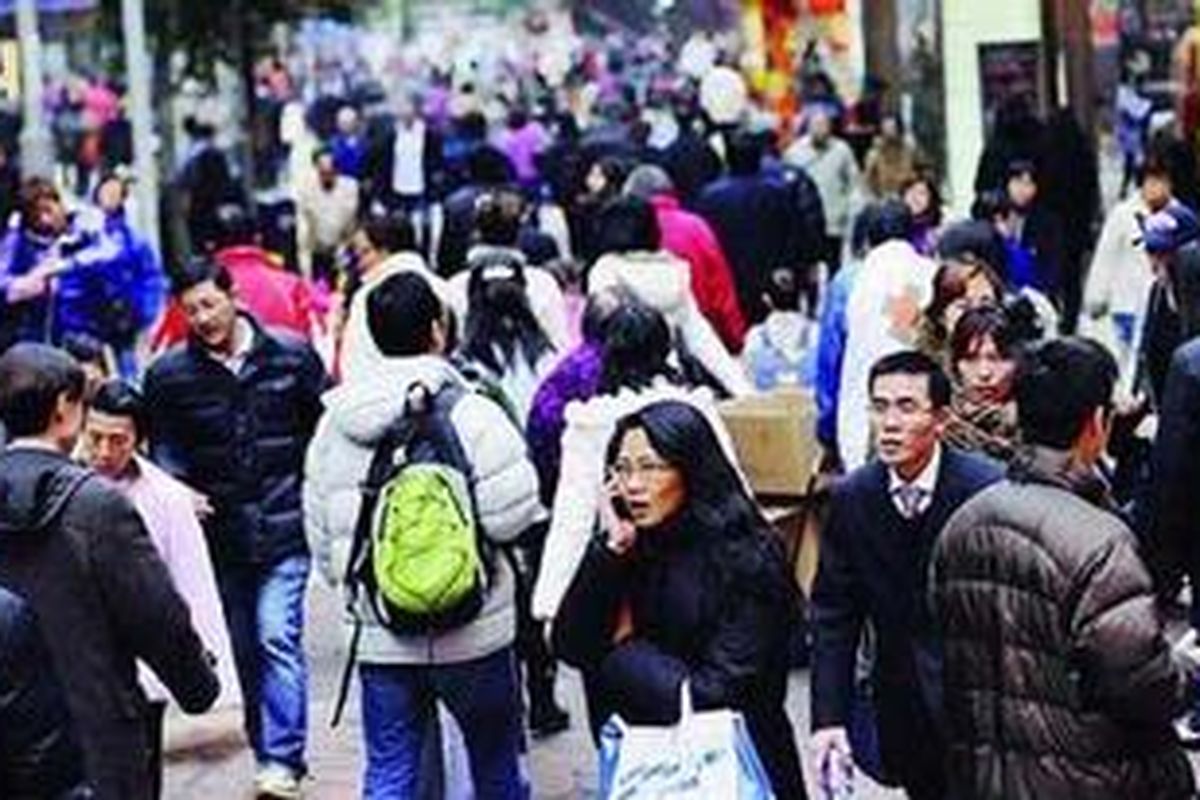 Kepadatan di Jalur Pedestrian.