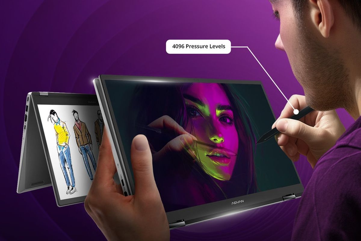 Advan 360 Stylus Pro resmi di Indonesia dengan stylus dan prosesor Intel Core i3-1215U