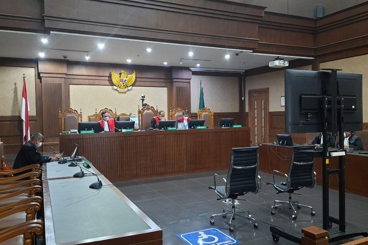Majelis Hakim saat membacakan putusan sela kasus Jerinx di Pengadilan Negeri (PN) Jakarta Pusat, Rabu (5/1/2021).