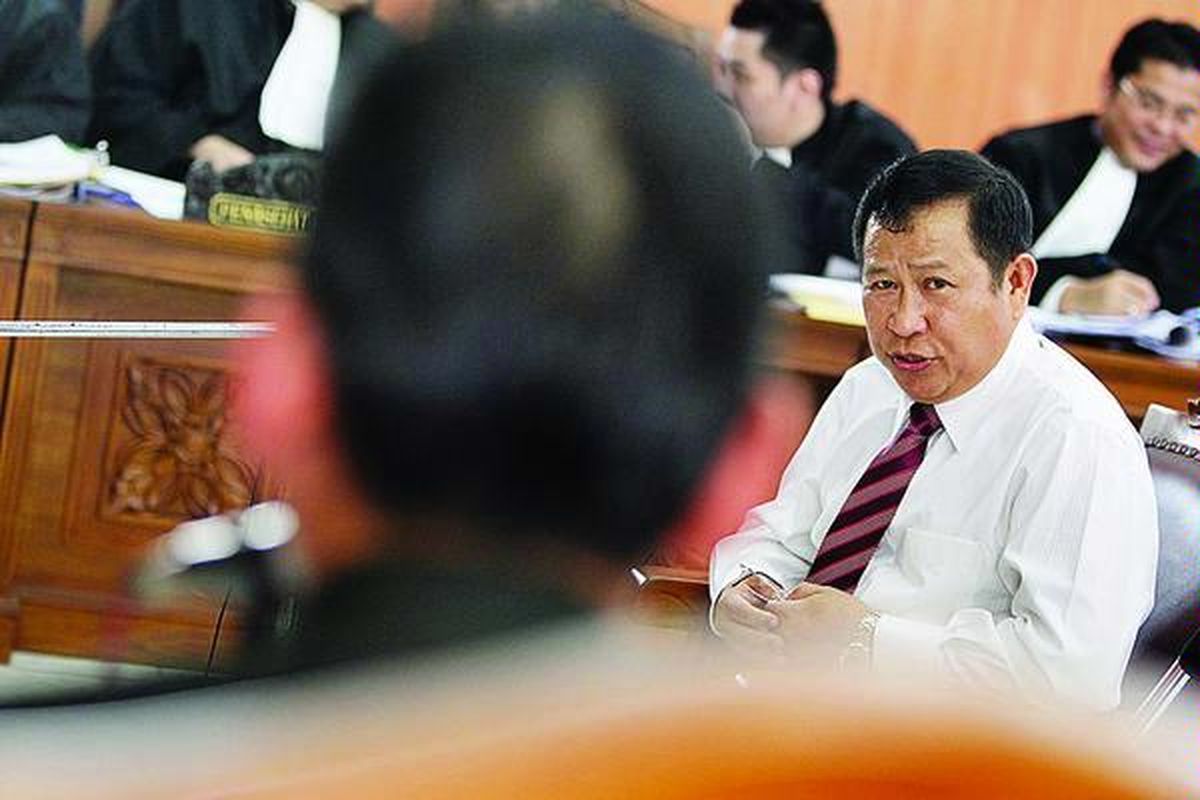 Mantan Kepala Badan Reserse Kriminal (Bareskrim) Polri Komisaris Jenderal Susno Duadji menjadi saksi dalam lanjutan sidang kasus perkara dugaan tindak pidana korupsi dengan terdakwa Sjahril Djohan di Pengadilan Negeri Jakarta Selatan, Kamis (2/9).
