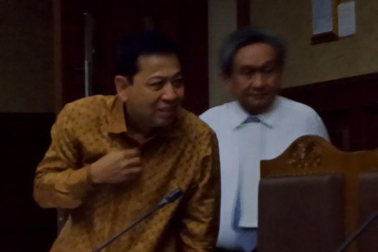 Setya Novanto di Pengadilan Tipikor Jakarta, Senin (22/1/2018).