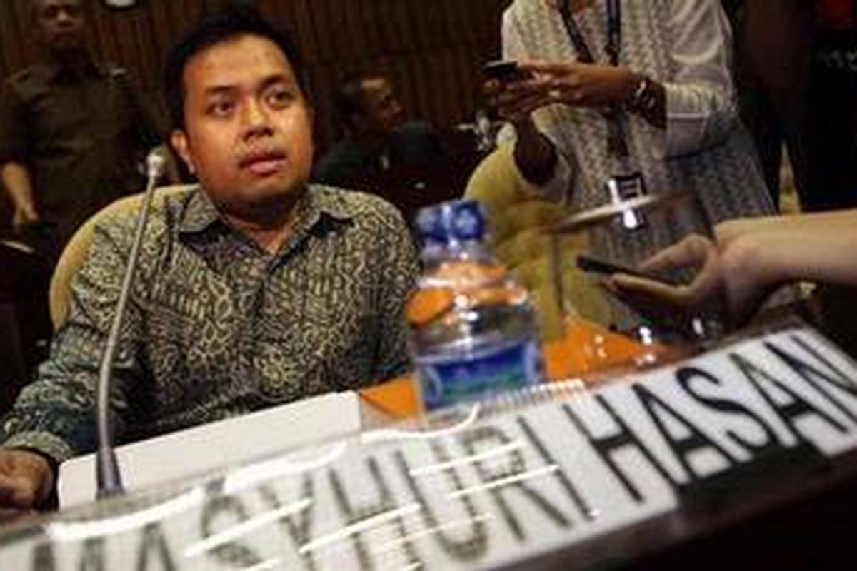 Mantan Juru Panggil MK, Masyhuri Hasan, yang menjadi tersangka dalam kasus dugaan pemalsuan surat MK.