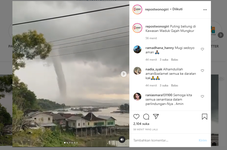 Tornado Seen on Gajah Mungkur Dam in Indonesia's Central Java